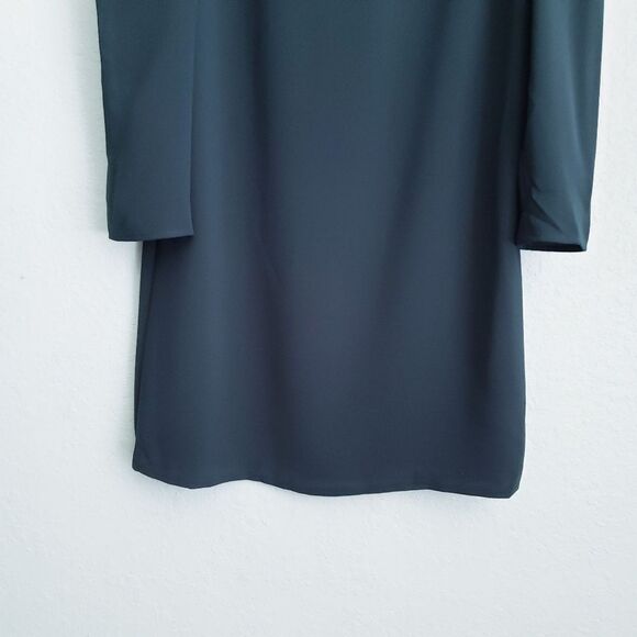 Cece Puff Sleeve Tie Neck Dress in spruce green - Picture 5 of 8